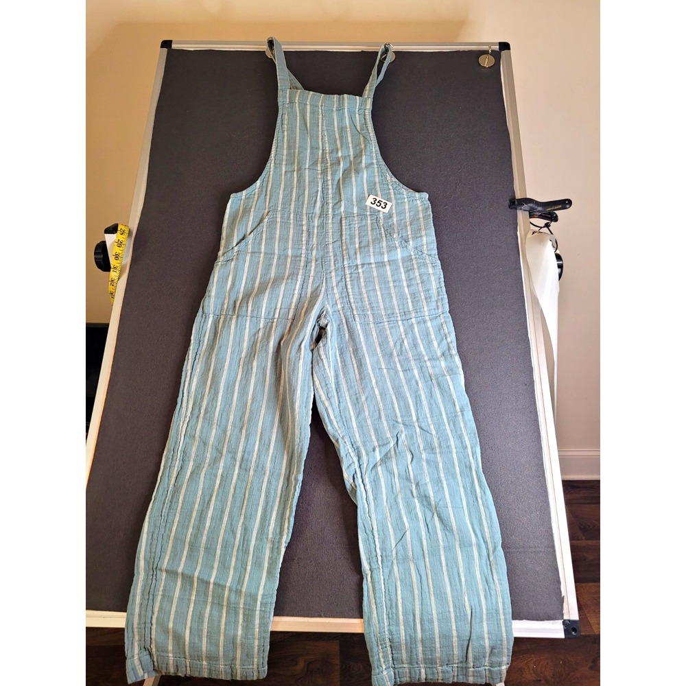 Billabong Blue/White Striped Gauze Cotton Overall One-Piece Jumpsuit S
